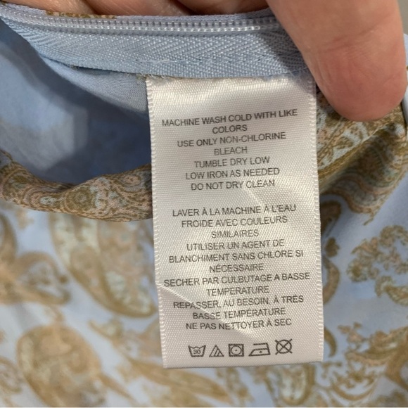 Ecote blue sleeveless spaghetti strap asymmetrical paisley blouse.‎ Size XL - Picture 10 of 12
